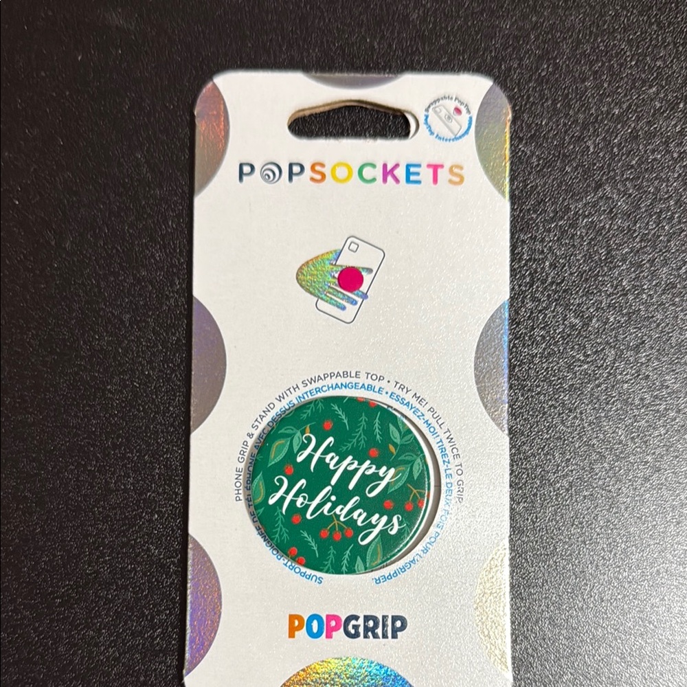 PopSocket Happy Holidays PopGrip - Green and Red